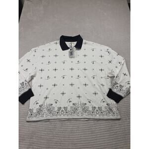 Savage X Fenty Shirt Mens Large Essential Terry Long Sleeve Polo New